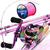 Visaccessoires Sougayilang 2,1 m roze werphengel en molencombinatie Hoge snelheid Ultralight Baitcasting Koolstofvezel Vaste hengelset 231212