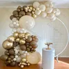 Weihnachtsdekorationen, 103-teiliges Set, beige Ballongirlanden-Set, Sand, Weiß, Chrom, Gold, Latex-Globos, Hochzeitsdekoration, Geburtstag, Babyparty, Party-Hintergrund 231213