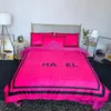 Ensemble de literie design de luxe queen size rose rose 4 pièces hiver housse de couette en velours épais drap de lit avec 2 taies d'oreiller femmes mode queen size couettes ensembles couvertures