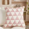 Kudde rosa gul geometrisk triangel dekorativa kuddar nordisk stil broderi täcker sovrum soffa stol rubrik kudde
