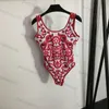 Projektant Jacquard stroje kąpielowe Women Bikini Sling One Piece Swimsuit Vintage Dams Kaint