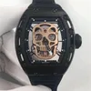 Top Tourbillon Watch 052 Mężczyźni Watch Swiss Automatic 28800Vph Sapphire Crystal Skull Tide Titanium Stal nierdzewna STEAL STEAL WATK2558