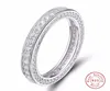 Mode Vintage Bijoux Réel 925 En Argent Sterling Plein Rond Coupe Blanc Saphir CZ Diamant Pierres Précieuses Femmes Bague De Mariage Bague Cadeau S9190235