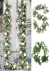Couronnes de fleurs décoratives guirlande de fausses fleurs d'eucalyptus avec camélias soie artificielle Rose vigne décor suspendu fausse feuille Flor9682278