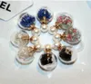 Kolorowe Rystal Transparent Glass Ball Pearl Studs For Woman Girl