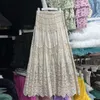 Etniska kläder bohemiska strand långa kjolar för kvinnor ihåliga damer falda sexig mujer en linje hög midja kvinnlig sommar virkning droppar 231213
