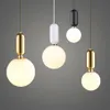 Modern Nordic Milk White Glass Ball Pendant Light with Plants Pot for Dining Room Foyer Bar Lobby Suspension Hanging Lamp289Q