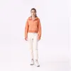 lu-22 Damen-Herbst-Kapuzenpullover, Sweatshirt, Yoga-Anzugjacke, Damen, Sport, halber Reißverschluss, dick, locker, kurz, mit Fleece-Sweatshirt für Damen