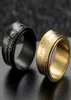 Cluster Rings Tai Chi Arc Art Rotating Taoism Anxiety Ring Spinner Box Men Taoist Mantra Ringen Amulet Black Gold Stainless6561667