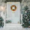 Fiori decorativi decorazioni per porte di Natale ghirlande con pini in abete palla sfera di bosco da 40 cm Ornamenti realistici in PVC illuminati per esterno interno