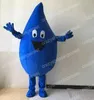 Costume de mascotte de goutte d'eau bleue de Noël, tenue de personnage de dessin animé, robe de carnaval d'Halloween, taille adulte, tenue de fête d'anniversaire en plein air