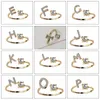 Anéis de casamento 26 letras em inglês aberto dedo a z iniciais nome alfabeto feminino criativo anel moda festa jóias presentes 231213