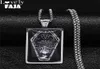 Gothique cercueil pentagramme soleil acier inoxydable verre noir couleur argent pendentif Collier MenWomen bijoux Collier Homme N5185S03 Nec76602872