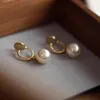 Stud Anenjer Simuliertes Perlenscheibenclip auf Ohrring für Frauen Mädchen gefälschte piercing goldene Farbohrschmuck im Großhandel 231212