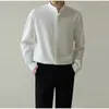 Erkek sıradan gömlekler Kore damla kuru erkekler gömlek standı-katlı uzun kollu ince iş kıyafetleri sonbahar kış şık olgun erkek astar bluzları