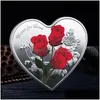 Искусство и ремесла Роза в форме сердца Подарок на День Святого Валентина Металлические памятные монеты 52 языка Медаль «Я тебя люблю» Ремесла из монет Wl Dh5P8