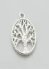 100PCS Silver Plated LIFE OF TREE Round Charm Pendents A12816SP202C256o8504611