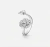 Nytt mönster Camellia Ring Women's Opening Beauul och Gorgeous S925 Sterling Silver Shine Platinum Plating Delicate Luxurious5748379