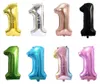 Decorazione per feste 3240 pollici Oro rosa Argento Nero Numero 1 Palloncini foil Baby Shower Digit Elio Forniture per il primo compleanno8866323