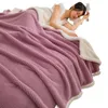 Blankets Spring and autumn rose fleece blanket skin warming office sofa blanket warm bedding 231212