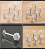 Labret Piercing Drop Delivery 2021 Stud 20PcsLot 681012Mm Clear Shamballa Ball Cz Gem Disco Body Jewelry Lip Ring Labret Bar L1036260