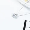 Pendants Round Lady Necklace 925 Silver Water Shape Zircon Inplaid Women Pendant Neckless Jewelry Jewellery Lover Friend Gift