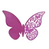 Party Decoration 200x Pearlized Paper Butterfly Tabellnummer Placera kortnamn Vin Glas Cup Wall Decals klistermärke för bröllopsfavorit