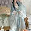 Abbigliamento etnico Hanfu Dres sfumato blu ricamo floreale tradizionale cinese abito vintage imposta costume cosplay di carnevale femminile 231212