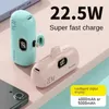 LED Display PowerBank Cute Emergency Pocket Chargers Mini Portable 20W 22.5W Typ C Fast Charging Power Bank för iPhone Samsung