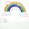 Aquarell Cartoon bunte Regenbogen Wolken Wandaufkleber für Kinderzimmer Baby Kinderzimmer Wandtattoos dekorative Tapete PVC