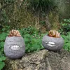 Vaser Succulent Planter Pot Weather Resistent Flower Funny Zipper Mouth Harts Set för inomhus utomhus trädgårdsskötsel 2st