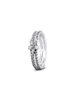 Anillos de plata de ley 925 auténticos para mujer, anillo doble de copo de nieve brillante, declaración de boda, regalo de fiesta, joyería 3237411
