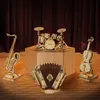 3D-puzzels Robotime 3D-muziekinstrument Houten puzzel Spelmontage Saxofoon Drum 4 soorten DIY-kit Accordeon Cello Speelgoedcadeau voor kinderen 231212