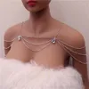 Moda unica strass catena di spalla gioielli da sposa da sposa sexy spalla catena corpo bling cristallo goccia d'acqua Necklace12167