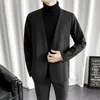 Costumes pour hommes automne hiver veste sans col blazers à manches longues personnalisé décontracté lâche haute rue pardessus hommes hauts vêtements masculins