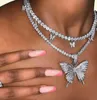 Nuovi arrivi Big s Designer Collana con farfalla moda cubana EuroAmerican Ciondolo con diamanti Gioielli HipHop Tennis Choker 3732266
