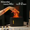 Etherische oliën diffusers Kinscoter 240 ml vlam luchtbevochtiger elektrische kleurrijke vuur etherische olie aromaverspreider cool cadeau met afstandsbediening 231213