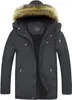 Ween Charm Men's Warm Parka Jacket Anorak Jacket Winter Coat med löstagbar huva Faux-Fur Trim