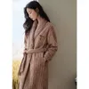 Mulheres sleepwear mulheres inverno pelúcia veludo longo xale roupão casa roupas manga robe casaco feminino grosso coral velo elegante vestir