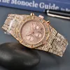 New Watch Gold rostfritt stål Men 2813 Movement Diamond Ring Luxury Watch
