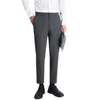 Men's Suits 2023 Spring Summer Ice Silk Four Side Casual Suit Pants Solid Color Trousers Slim Work Wear Male Clothing Y401