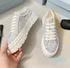 ontwerpers casual schoenen Platform Dubbelwiel Nylon Sneakers Dames voor Witte Trainers Drievoudige dikke bodem Luxe lage gabardine canvasschoenen