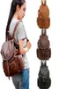 Retro Fashion Women Shoulder Backpack Black Brown PU Leather Handbag Waterproof Hiking Travel Backpack Personalized Gift6259811