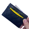 Echt leer Creditcard ID-houder Hoge kwaliteit Designer Mini-bankkaarthouder Zwarte slanke portemonnee Dames broekzak Verkoop beperkte q289M