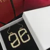 Designer Boes d'oreilles Designer pour femmes Stud Luxury Gold Heart Shape Pearl Crystal Gold Double V Letter 925S Silver Jewelry Classic 2023-1