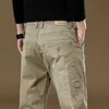 Pantalon masculin NOUVEAU Vêtements 2023 Pantalon de fret pour hommes 97% Coton Pure Couleur de travail Couleur de travail Contrut