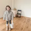 Manteau en duvet pour enfants, parka coréenne, mode bébé fille, col roulé, imprimé Floral, veste rembourrée en coton, automne hiver