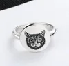 Anello di design superiore per donna Anelli placcati in argento di qualità Cute Letter Cat Personalità Fascino Fornitura di gioielli di moda4770747