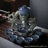 China Dragon Semi-Automatic Tea Set Lazy Brewing Kung Fu Hushållens keramiska pottceremony307V