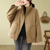 Trench da donna Stile giapponese Colletto alla coreana Imbottito in cotone Addensare Allentato Autunno Inverno Pane Piumino Moda Donna Capispalla Casual Parker